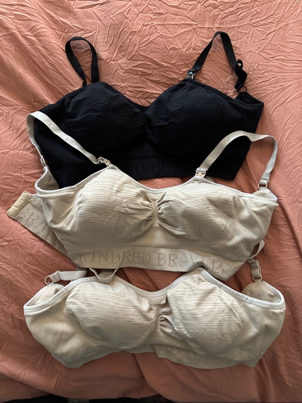 Kindred Bravely Nursing/ Pumping Bralettes in Black and Cream (3-Pack)